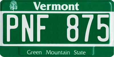 VT license plate PNF875