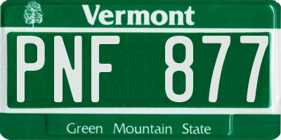 VT license plate PNF877