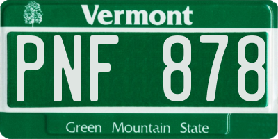 VT license plate PNF878