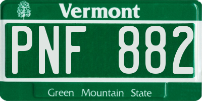 VT license plate PNF882