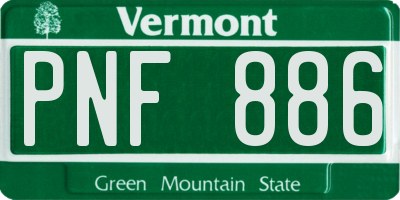 VT license plate PNF886