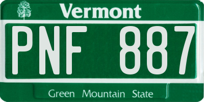 VT license plate PNF887