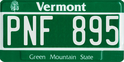 VT license plate PNF895