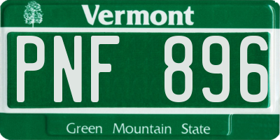 VT license plate PNF896