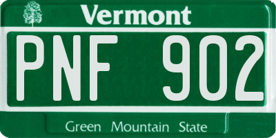 VT license plate PNF902