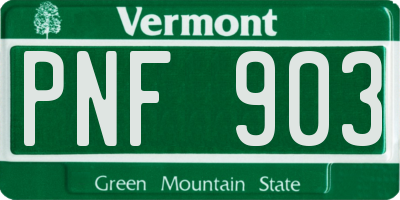 VT license plate PNF903