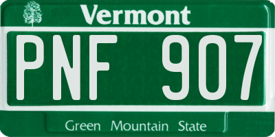 VT license plate PNF907