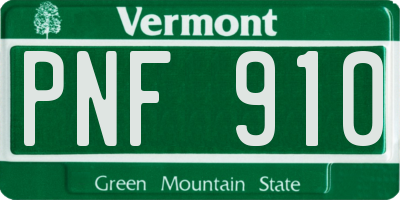 VT license plate PNF910