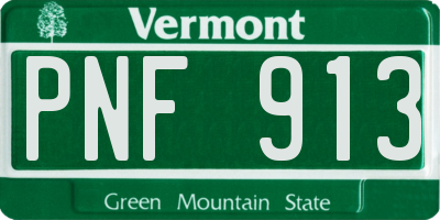 VT license plate PNF913