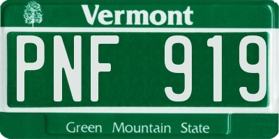 VT license plate PNF919
