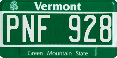 VT license plate PNF928