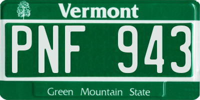 VT license plate PNF943