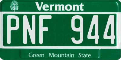 VT license plate PNF944