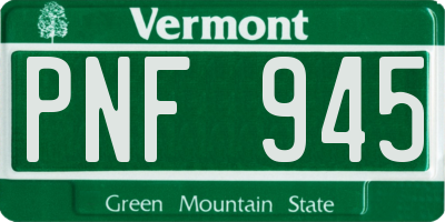 VT license plate PNF945