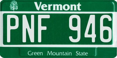 VT license plate PNF946