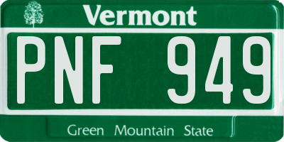 VT license plate PNF949