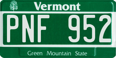 VT license plate PNF952