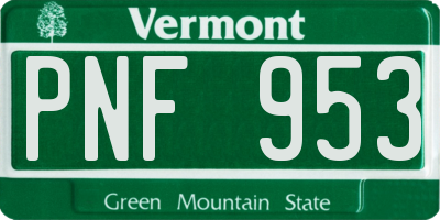 VT license plate PNF953