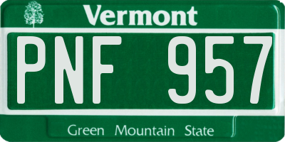 VT license plate PNF957