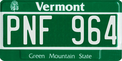 VT license plate PNF964