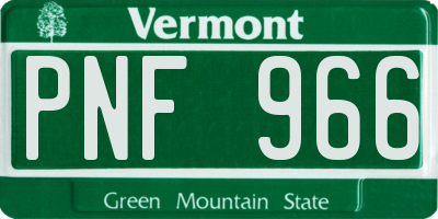 VT license plate PNF966