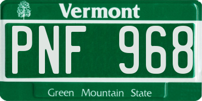 VT license plate PNF968