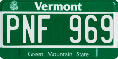 VT license plate PNF969