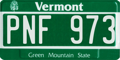 VT license plate PNF973