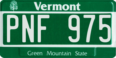 VT license plate PNF975