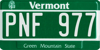 VT license plate PNF977