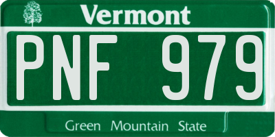 VT license plate PNF979