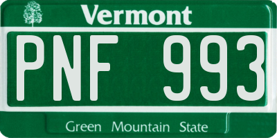 VT license plate PNF993