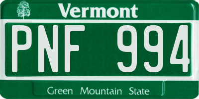 VT license plate PNF994