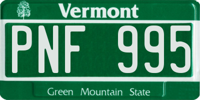 VT license plate PNF995