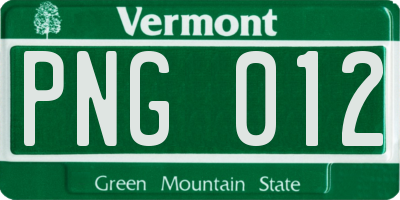 VT license plate PNG012