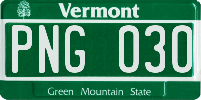 VT license plate PNG030