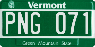 VT license plate PNG071