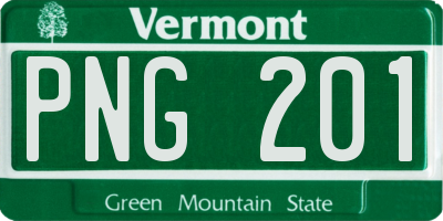 VT license plate PNG201