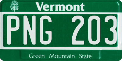 VT license plate PNG203
