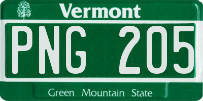 VT license plate PNG205