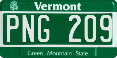VT license plate PNG209