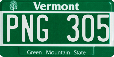 VT license plate PNG305