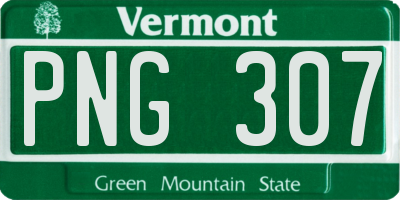 VT license plate PNG307