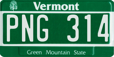 VT license plate PNG314