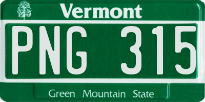 VT license plate PNG315