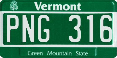 VT license plate PNG316