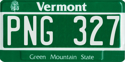 VT license plate PNG327