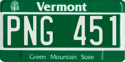 VT license plate PNG451