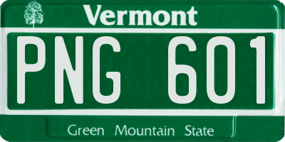 VT license plate PNG601