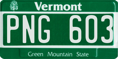 VT license plate PNG603